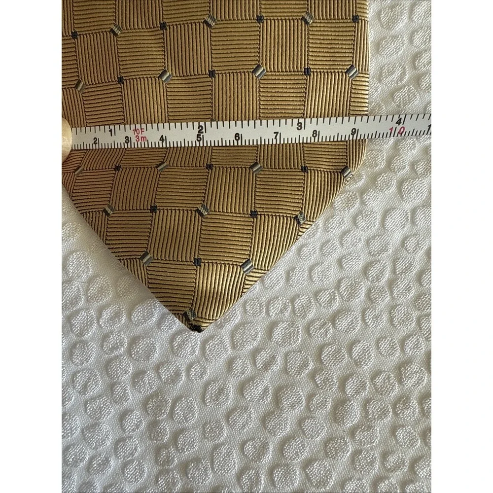 Fumagalli's Gold With Blue 100% Silk Men's Neck Tie B9